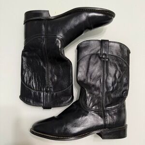 Black‎ leather Acme cowboy boots